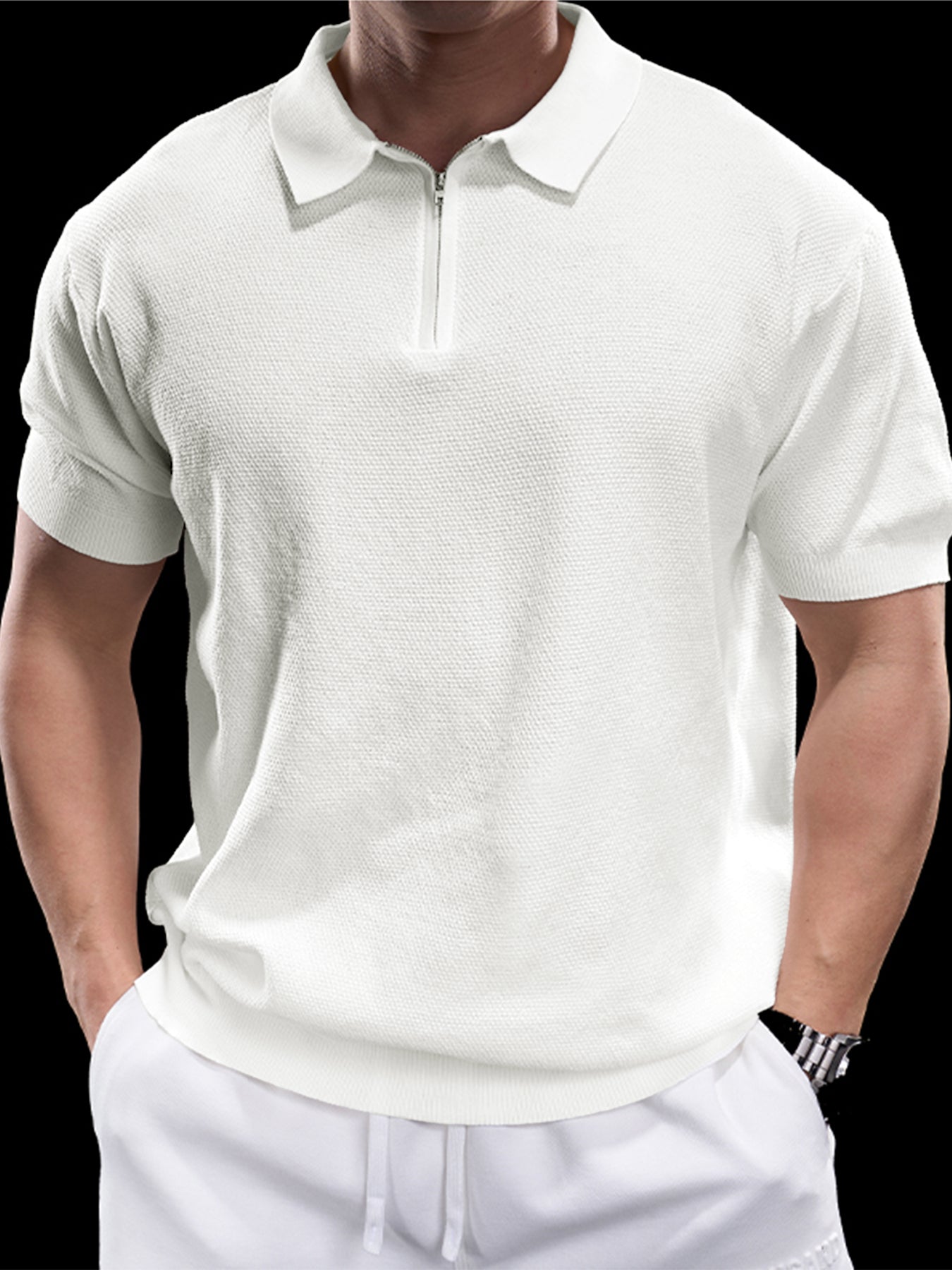 FlexKnit Active Knitted Zip Polo